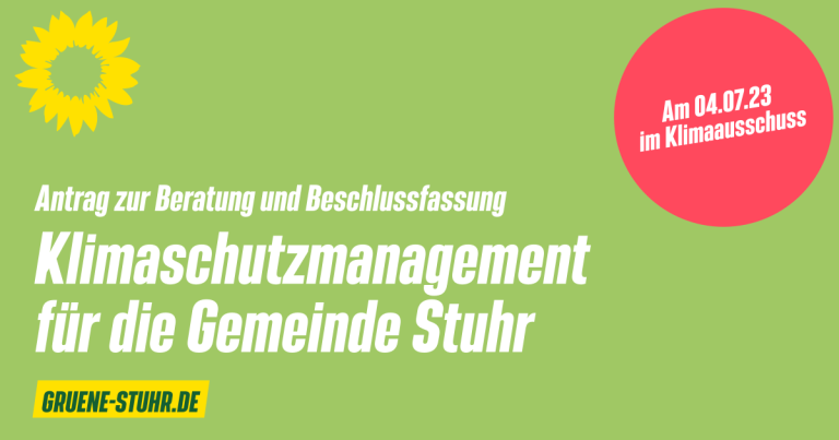 Antrag: Klimaschutzmanagement für Stuhr